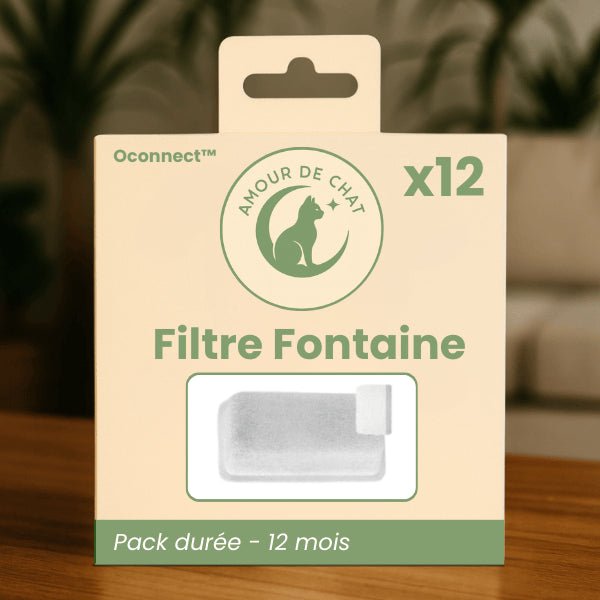 Filtre fontaine pour chat durée 12 mois pack durée par 12 eau pure fontaine inox Oconnect™