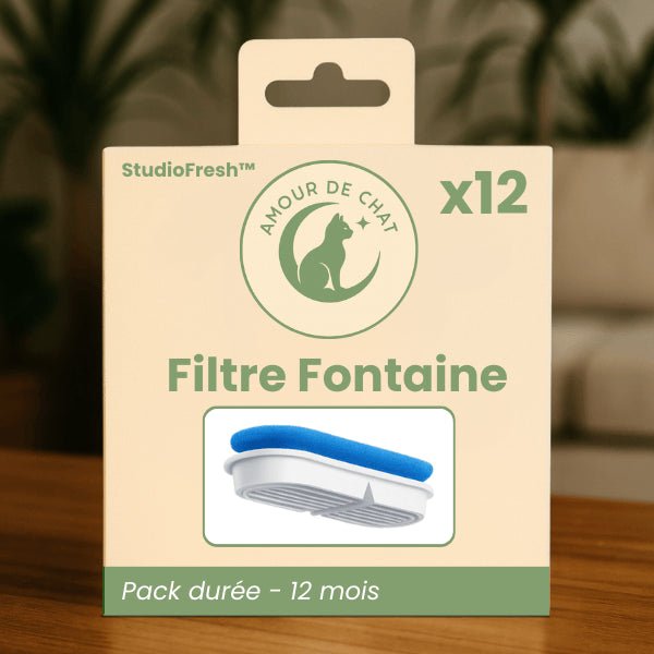 Filtres fontaine chat autonomie durée 12 mois pour fontaine eau chat design Studiofresh™