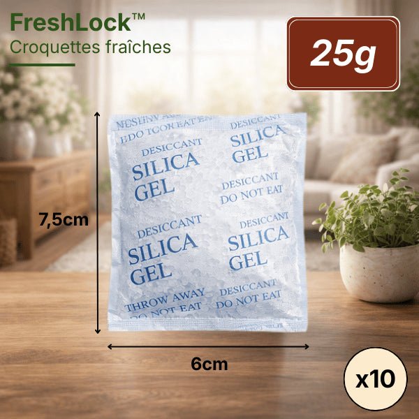 Sachet absorbeur d'humidité 25g pour distributeur de croquettes anti-humidité - FreshLock™