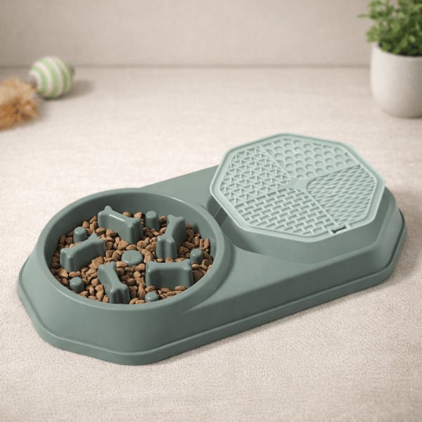 Anti glouton chat avec tapis léchage silicone stimule calme et réduit anxiété