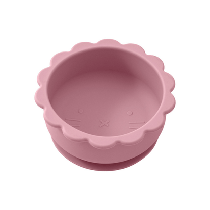 Bol chaton croquettes silicone pliable sécuritaire ventouse lion rose - SikBowl™
