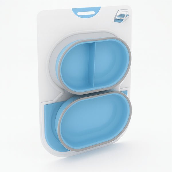 Bol tapis bleu pour gamelle automatique chat avec puce pack x2 - MiaoMatic Puce™