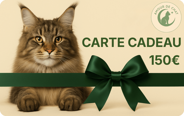 Carte cadeau chat 150 euros plaisir et bonheur félin Amour de Chat