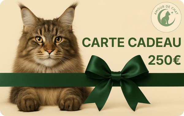 Carte cadeau chat 250 euros plaisir et bonheur félin Amour de Chat