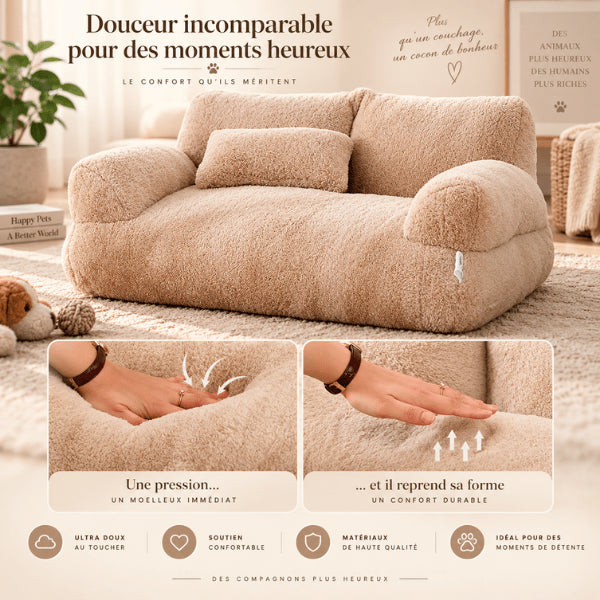 Couchage canapé pour chat moelleux avec rembourrage reprenant rapidement sa forme