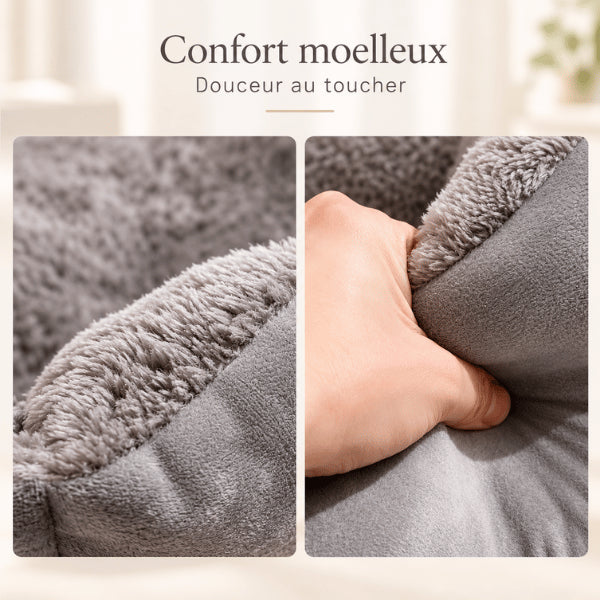 Couchage rectangulaire pour chat moelleux en polaire douce au confort enveloppant