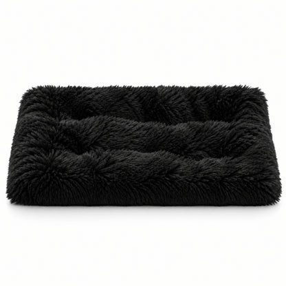 Couchages pour chats noirs en peluche longue avec rembourrage épais et moelleux