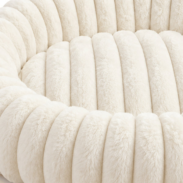 Coussin pour chat ondulé en peluche douce fourrure et coton rembourré zoom matière