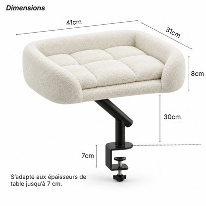 Dimensions du panier de bureau pour chat 41 x 31 cm avec pince de support réglable