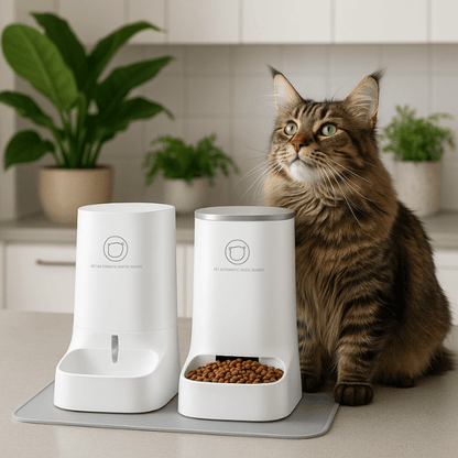 Distributeur automatique croquettes chat par 2 eau croquette maine coon cuisine | DesignFeed™