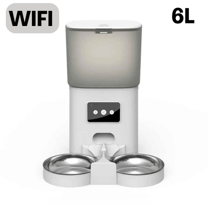 Distributeur automatique de croquettes chat wifi 2 bols inox 6L | TwinBowl Feeder™