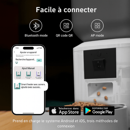 Distributeur croquette chat connexion facile android IOS application | MegaFeeder Control™ - Amour de Chat