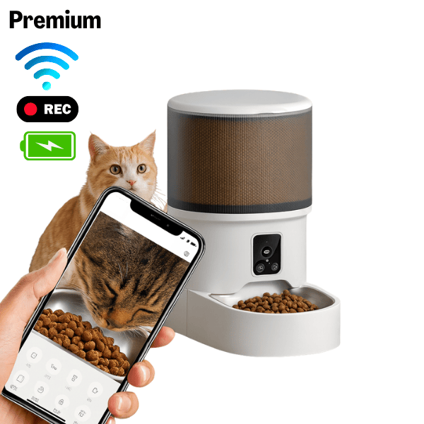 Distributeur croquette chat sans fil premium batterie wifi vidéo contrôle distance Royal Feeder™