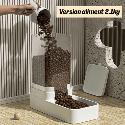 Distributeur croquettes chat 2.3kg avec versement de croquettes