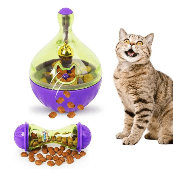 Distributeur croquettes chat anti stress jouet interactif boule roller chat aliment | RollerFeeder™