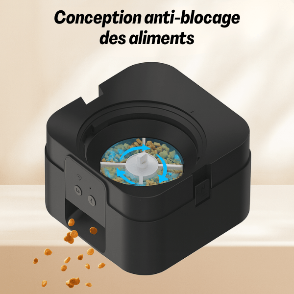 Distributeur de croquettes pour chat anti blocage des aliments | CroqTech™