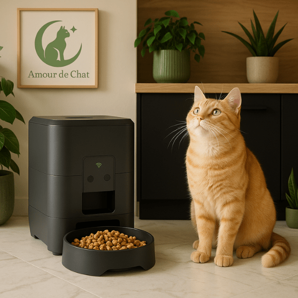 Distributeur de croquettes pour chat wifi programmable chat cuisine aliment | CroqTech™
