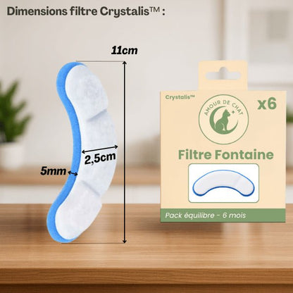 Filtre distributeur eau pour chat dimensions compactes pour distributeur Crystalis™