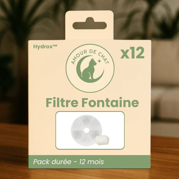 Filtre fontaine a chat pack durée 12 mois par 12 pour fontaine inox Hydrox™