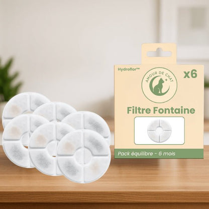 Filtre fontaine à eau chat pour 6 mois pack équilibre par 6 fontaine Hydroflor™
