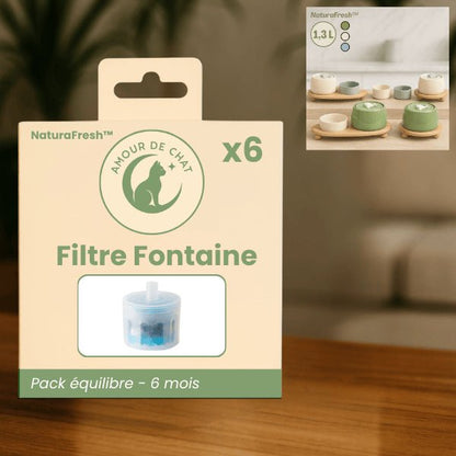 Filtre fontaine à eau pour chat meilleure hydratation pack équilibre 6 mois pour fontaine ceramique NaturaFresh™