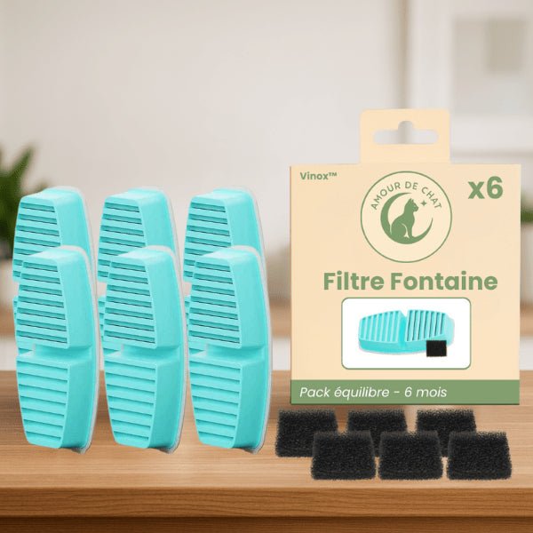Filtre fontaine a eau pour chat pour 6 mois pack équilibre par 6 pour fontaine inox vinox™