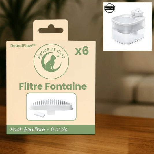 Filtre fontaine chat compatible pack équilibre 6 mois pour fontaine sans fil DetectFlow™