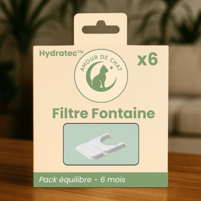 Filtre fontaine chat Hydratec pack six mois pour eau pure