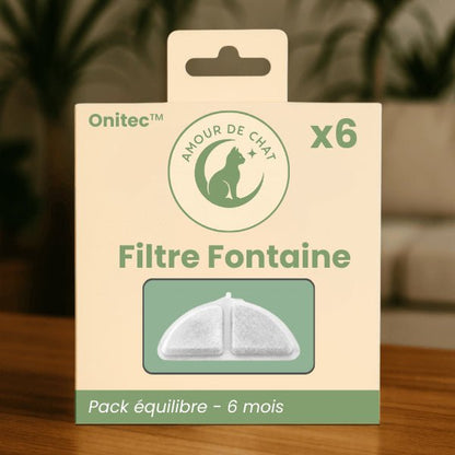 Filtre fontaine chat pour fontaine inox sans fil 6 mois d'eau propre Onitec™