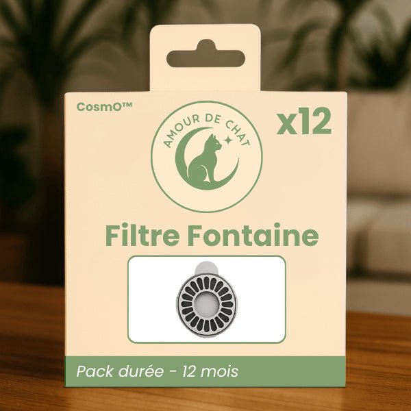 Filtre fontaine chat sans électricité pour 12 mois pack durée par 12 pour fontaine CosmO™
