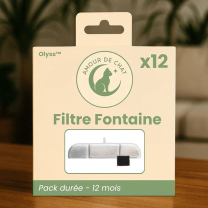 Filtre fontaine eau chats durée 12 mois pack durée par 12 pour fontaine sans fil Olyss™