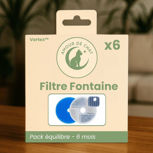 Filtre fontaine eau pour chat durée 6 mois pack équilibre économique pour fontaine inox Vortex™