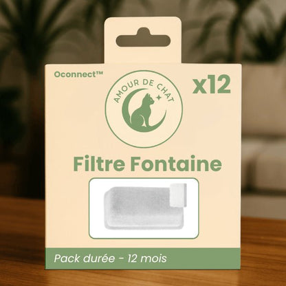 Filtre fontaine pour chat durée 12 mois pack durée par 12 eau pure fontaine inox Oconnect™