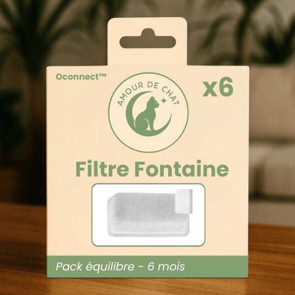 Filtre fontaine pour chat durée 6 mois pack équilibre par 6 eau naturelle fontaine inox Oconnect™