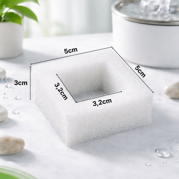 Dimensions du filtre pour pompe de fontaine à eau pour chat