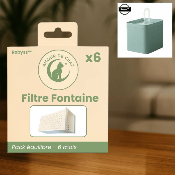 Filtre pour fontaine a eau chat eau naturelle hydratation optimale pack complet fontaine robinet Robyss™