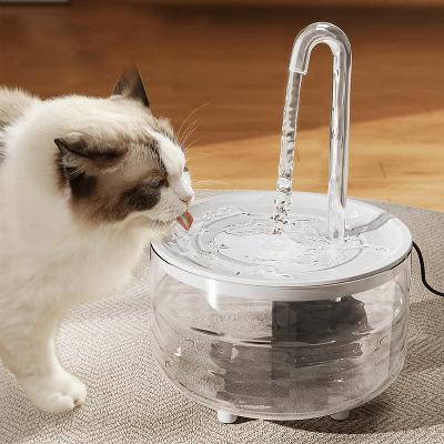 Fontaine à Eau Pour Chat et félin qui boit au tube transparent CatDrinker™ - Amour de Chat