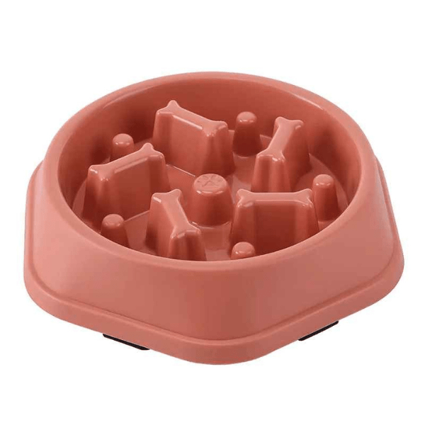 Gamelle anti glouton chat Break Bowl™ rouge – forme hexagonale stable