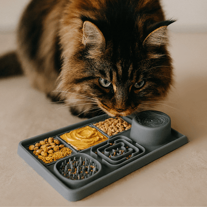 Gamelle anti - glouton chat | MultiCroc Block™ - Amour de Chat