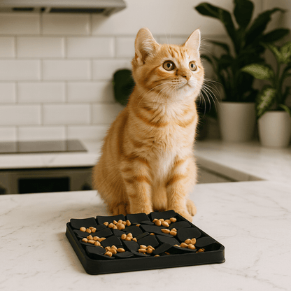 Chaton repas avec gamelle anti glouton chaton stimulante MeowMeal™