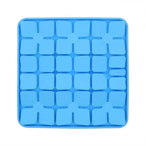 Gamelle anti glouton chaton ludique silicone carrée bleu MeowMeal™