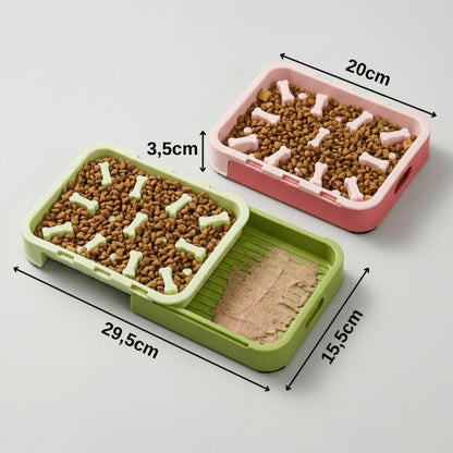 Gamelle anti glouton pour chat pliable grande capacité anti débordement digestion optimale