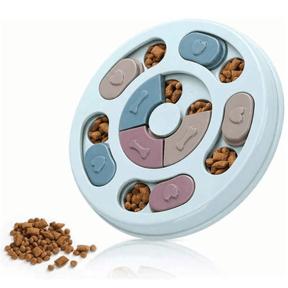 Gamelle anti glouton interactive PuzzleCroc™ bleue – amusante et anti-étouffement