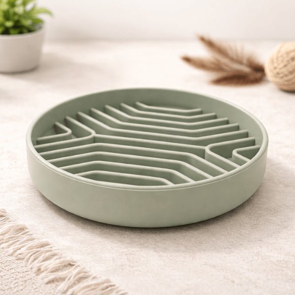 gamelle anti gloutons chat silicone à rainures pour ralentir alimentation et stimuler instinct