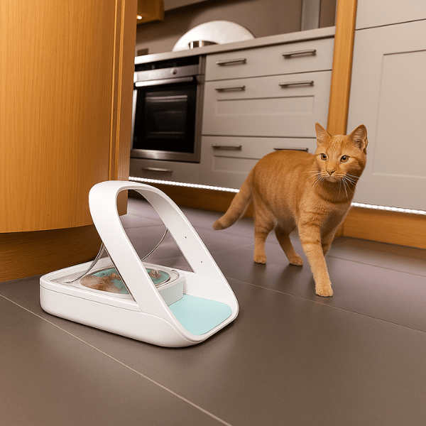 Gamelle automatique chat avec puce fermée pour éviter vol de nourriture chat chien - MiaoMatic Puce™