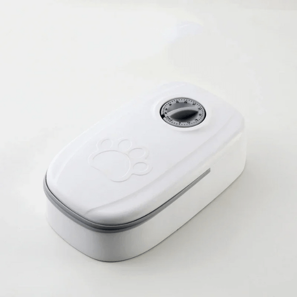 Gamelle automatique chat minuteur sans fil simple 2en1 blanc 1 repas - Minute-Croq™