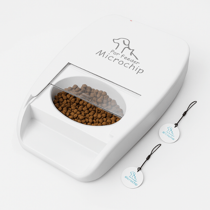 Gamelle chat automatique puce medaillon RFID implants batterie | Feeder Puce Tech™