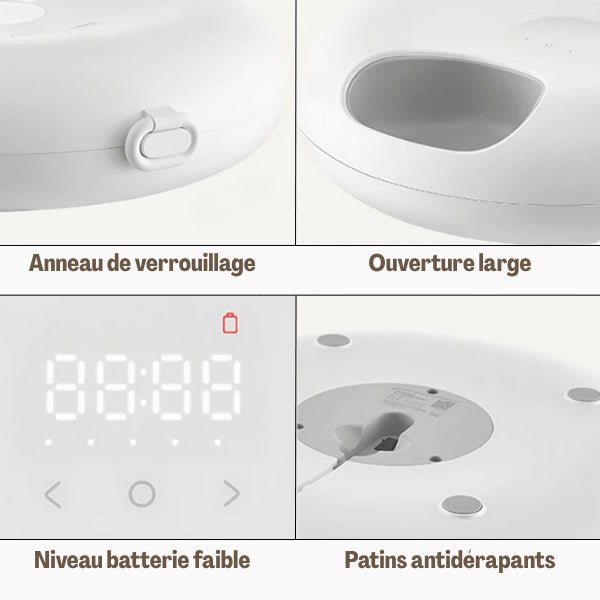 Gamelle chat automatique connectée sécuritaire repas confortable batterie faible antidérapante - BowlPro 600™