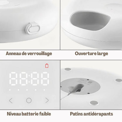 Gamelle chat automatique connectée sécuritaire repas confortable batterie faible antidérapante - BowlPro 600™
