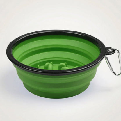 Gamelle chat glouton silicone verte pour réduire vitesse alimentaire